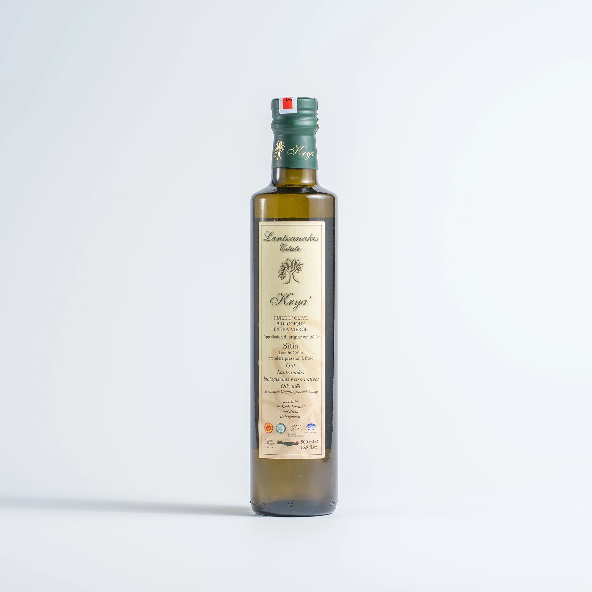 Huile d’olive crétoise vierge extra BIO AOC Sitia 0.5L